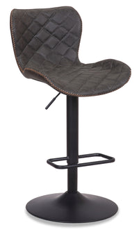  Tabouret bar Seth en tissu de cuir végétalien et en métal avec siège pivotant et réglable - gris