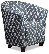  Fauteuil d’appoint Dakota Indigo de style gondole de 31 po en tissu multicolore avec pattes en bois