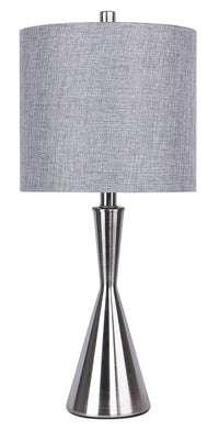 Lampe de table de 23 po nickel brossé