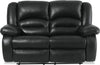Causeuse inclinable Toreno de 64 po en cuir véritable - noire