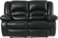  Causeuse inclinable Toreno de 64 po en cuir véritable - noire