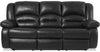 Sofa inclinable Toreno de 86 po en cuir véritable noir