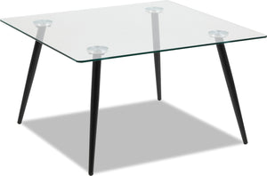 Table de salle à manger Wilma de 55 po (L) en métal avec dessus en verre - noire