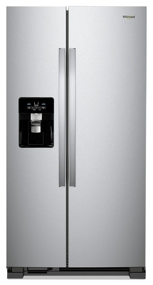 Réfrigérateur Whirlpool de 25 pi³ et de 38,3 po à compartiments juxtaposés - acier inoxydable résistant aux traces de doigts - WRS325SDHZ