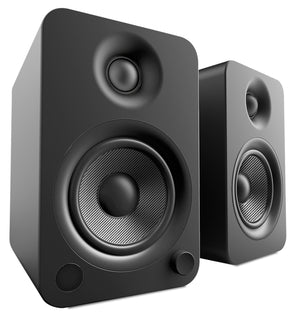 Haut-parleurs d'étagère Kanto YU4 alimentés par Bluetooth avec préamplificateur phono pour tourne-disques 