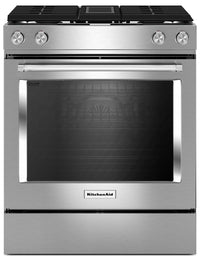  Cuisinière hybride KitchenAid de 6,4 pi³ avec technologie AquaLiftMD et autonettoyage - acier inoxyd…