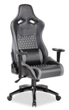 Fauteuil de jeu ergonomique Apollo de 28,3 po de qualité supérieure et calibre commercial avec soutien lombaire - similicuir noir