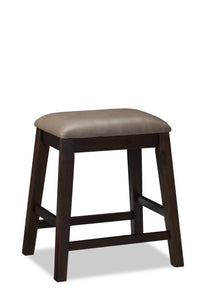  Tabouret Astoria de hauteur comptoir avec tissu de cuir végétalien - brun et gris