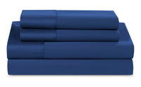 Ensemble de draps Hyper-Cotton BEDGEARMD 4 pièces pour lit double - bleu marine