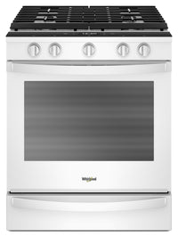  Cuisinière à gaz intelligente Whirlpool de 5,8 pi³ avec friture à air et technologie AquaLiftMD - bl…