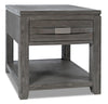 Table de bout rustique Bronx de 24 po avec rangement et tablette - bois gris