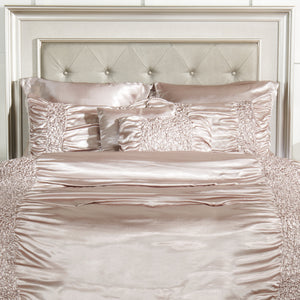 Ensemble d'édredon Beatrice 7 pièces pour grand lit - taupe