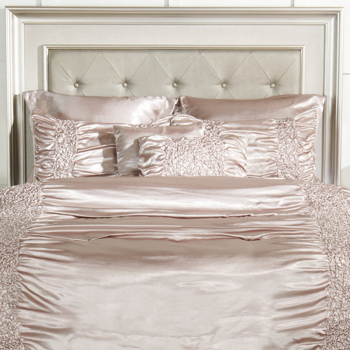 Ensemble d'édredon Beatrice 7 pièces pour grand lit - taupe