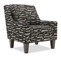  Fauteuil d’appoint club Sofa Lab personnalisable de 29 po fabriqué au Canada en tissu avec pattes en bois - Peppercorn multicolore