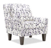 Fauteuil d’appoint club Sofa Lab personnalisable de 29 po fabriqué au Canada en tissu de velours Pebble multicolore avec pattes en bois