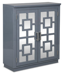 Armoire décorative Darci de 31,5 po avec portes en miroir - grise