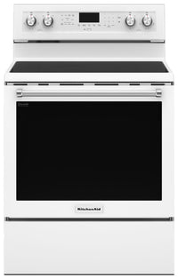  Cuisinière électrique KitchenAid de 6,4 pi³ avec technologie AquaLiftMD et autonettoyage - blanche -…