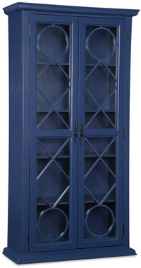 Armoire vitrée Diana de 36 po avec portes en verre - bleu marine