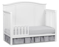  Ensemble lit de bébé et lit double Emerson convertible 4 en 1 avec trousse de conversion avec de garde-corps - blanc