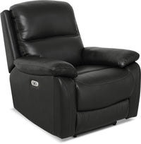  Fauteuil à inclinaison électrique Grove de 36 po en cuir véritable noir avec appuie-tête réglable