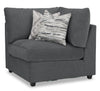 Fauteuil en coin modulaire Evolve en tissu d'apparence lin - anthracite