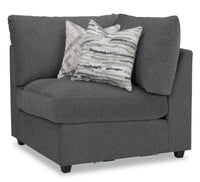  Fauteuil en coin modulaire Evolve en tissu d'apparence lin - anthracite 