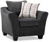 Fauteuil Febe de format condo en chenille - anthracite