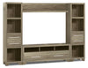 Meuble audio-vidéo Glendale 4 pièces de 99 po avec rangement et système de gestion des câbles pour téléviseurs jusqu’à 65 po - gris