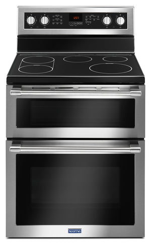 Cuisinière électrique Maytag de 6,7 pi³ avec autonettoyage et four double - acier inoxydable résistant aux traces de doigts - YMET8800FZ