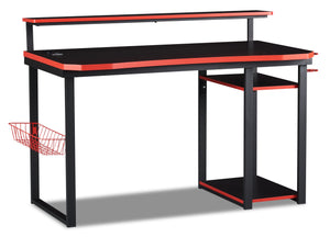 Bureau de jeu Herman de 50 po - noir avec bordure rouge