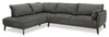 Sofa sectionnel de gauche Gena 2 pièces en tissu d'apparence lin - anthracite