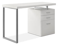 Bureau d’ordinateur Rimini de 48 po à 3 tiroirs - blanc