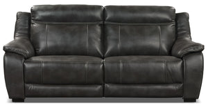 Sofa Novo Cindy Crawford Home de 80 po en tissu d’apparence cuir gris