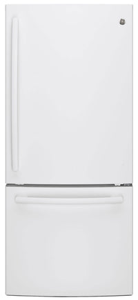  Réfrigérateur GE de 20,9 pi³ et de 29,8 po à congélateur inférieur - blanc - GBE21AGKWW