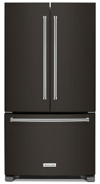  Réfrigérateur KitchenAid de 25 pi³ et de 36 po à portes françaises - acier inoxydable noir avec fini…