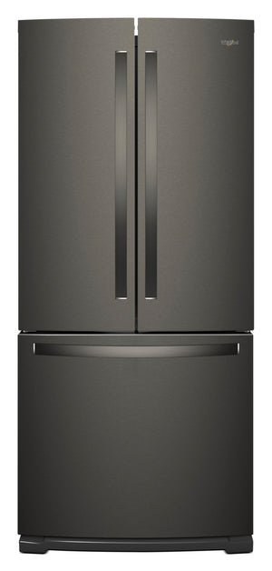 Réfrigérateur Whirlpool de 20 pi³ et de 32,3 po à portes françaises - acier inoxydable noir - WRF560SMHV