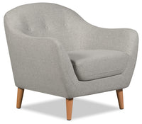 Fauteuil Calla en tissu d'apparence lin - gris pâle