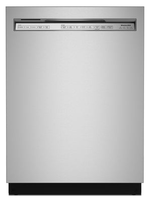 Lave-vaisselle encastré KitchenAid de 24 po et de 44 dBA avec commandes à l’avant et 3e panier - acier inoxydable avec fini PrintShieldMC - KDFM404KPS