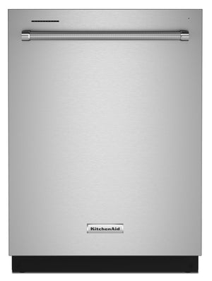 Lave-vaisselle encastré KitchenAid de 24 po et de 44 dBA avec commandes sur le dessus et 3e panier - acier inoxydable avec fini PrintShieldMC - KDTM404KPS