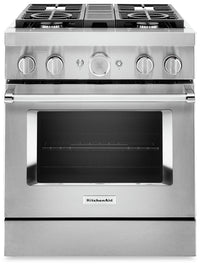 Cuisinière hybride intelligente KitchenAid de 30 po de style commercial - KFDC500JSS