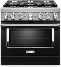  Cuisinière intelligente hybride KitchenAid de 5,1 pi³ avec autonettoyage - noir impérial - KFDC506JB…