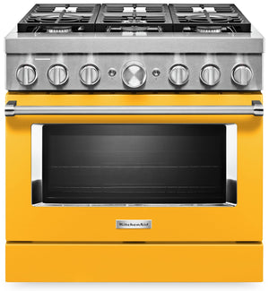 Cuisinière intelligente hybride KitchenAid de 5,1 pi³ avec autonettoyage - poivron jaune - KFDC506JYP