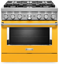  Cuisinière intelligente à gaz KitchenAid de 5,1 pi³ avec autonettoyage - poivron jaune - KFGC506JYP