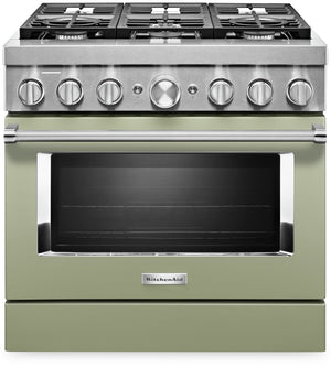 Cuisinière intelligente hybride KitchenAid de 5,1 pi³ avec autonettoyage - crème d’avocat - KFDC506JAV