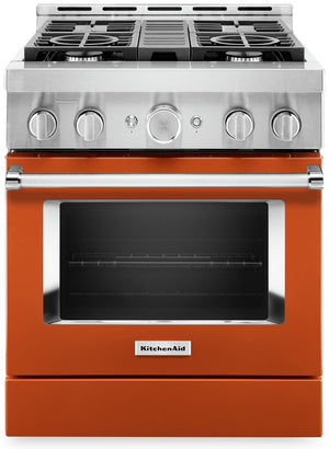 Cuisinière intelligente hybride KitchenAid de 4,1 pi³ avec autonettoyage - orange brûlé - KFDC500JSC