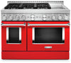 Cuisinière intelligente à gaz KitchenAid de 6,3 pi³ avec autonettoyage - rouge passion - KFGC558JPA