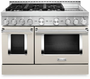 Cuisinière intelligente à gaz KitchenAid de 6,3 pi³ avec autonettoyage - lait frappé - KFGC558JMH