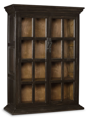 Armoire vitrée Artesia de 52 po - pin brun foncé