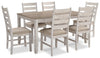 Ensemble de salle à manger Koda 7 pièces avec table de 59,9 po (L) et 6 chaises - blanc