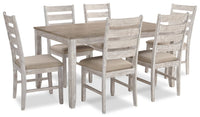  Ensemble de salle à manger Koda 7 pièces avec table de 59,9 po (L) et 6 chaises - blanc